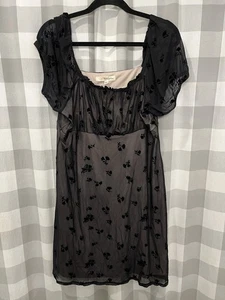 Rewind schwarzes Netzkleid mit Blumenmuster XXL Whimsy Goth Y2K - Bild 1 von 6