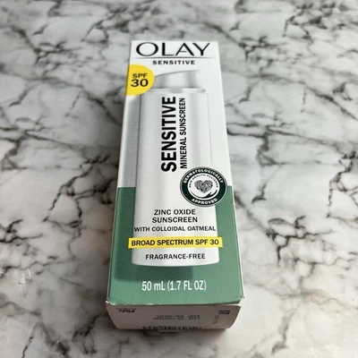 Olay Sensitive Mineral Sunscreen SPF 30 – Zinc Oxide 1.7 fl oz NEW Exp 06/25 - Image 1 of 4