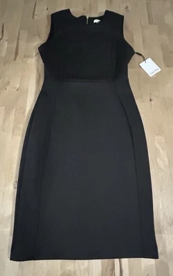 Calvin Klein Women's Sleeveless Black High-Low A-line Dress W/Gold Zip. Size 6 - Image 1 of 4