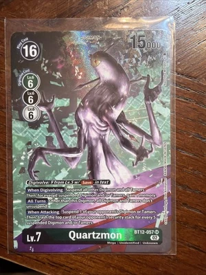Quartzmon (Alternate Art) BT12-057 SR Foil NEW Digimon Across Time - Image 1 of 2
