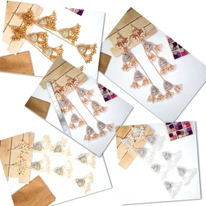 FCL Latkan für Lehga Brautkleid Quaste Girlande für Vorhang 15 Zoll lang genäht - Bild 1 von 24