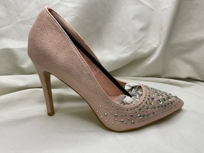 ANNE MICHELLE Spot On Diamonte Pink Court Shoe Size UK6 EU39 - Image 1 of 4