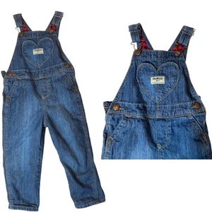 OshKosh B'gosh Jean overalls with Plaid 3T - Picture 1 of 4