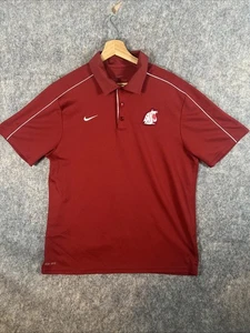 Nike Dri-Fit Washington State Cougars Golf Polo Shirt Men’s Large Red NCAA - Picture 1 of 9