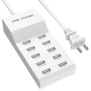 QIONMAR USB Wand Ladegerät USB Ladestation für mehrere Geräte USB Lade... - Bild 1 von 7