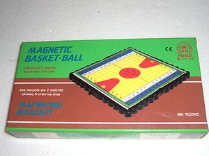 VINTAGE 80's MAGNETIC GREEK BOARD GAME BASKETBALL PETALO TRAVEL SIZE MINT - Picture 1 of 6