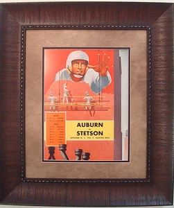 VINTAGE AUBURN FOOTBALL PROGRAM FRAMED "AUBURN VS STETSON" CRAWTON BOWL 1953 - Picture 1 of 4