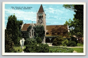 Postkarte Church of Angels Ext View Los Angeles Kalifornien weißer Rand 1940er - Bild 1 von 3