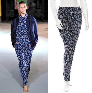 Stella Mccartney Pants Silk Harem Pleat Paisley Navy Blue 2012 Spring IT 46 L - Bild 1 von 7