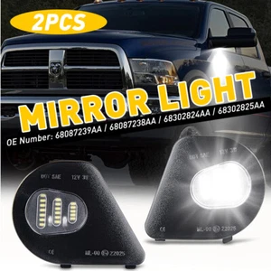 LED Side Towing Mirror Puddle Light For Dodge Ram 10-19 1500 2500 3500 4500 5500 - Picture 1 of 12