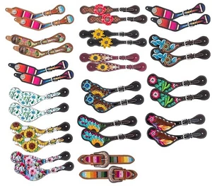 Correas Western Spur - Cuero - Pintado - Cactus, Girasoles, Serape - 16 Impresiones - Imagen 1 de 15