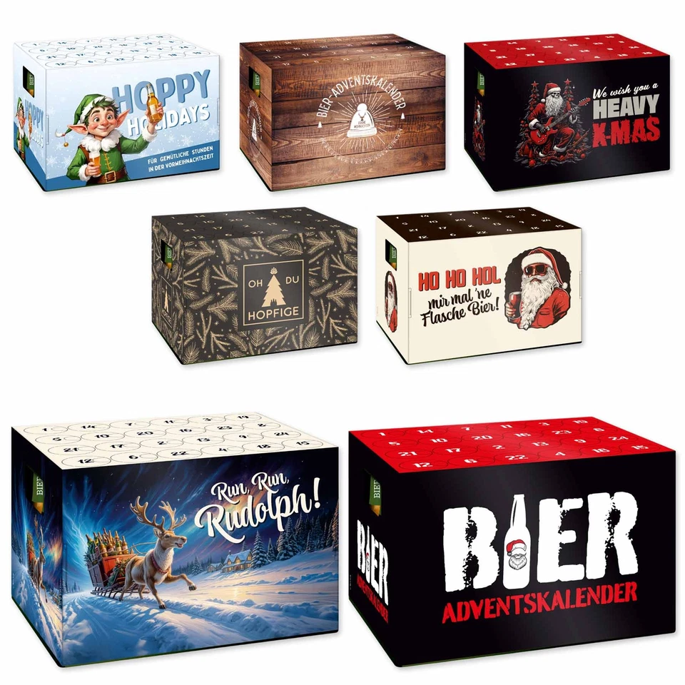 itenga Adventskalender für Bier Kasten Flaschen Kiste Stülper Weihnachten Design - Bild 1 von 1