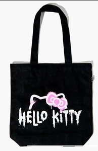 Hello Kitty & Friends Black Tote Book Bag Sac Forever 21 NWT &Keychain Sold Out - Picture 1 of 3