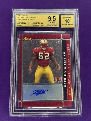2007 Topps Finest - Rookie Autographs #149 Patrick Willis (AU, RC) BGS 9.5 - Image 1 of 2