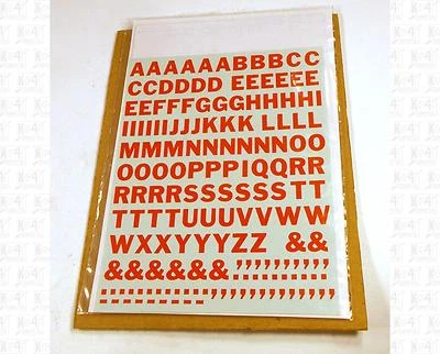 Virnex HO Decals Orange 7/16 Inches Bold Gothic Letter Set 2075 Alphabet - Image 1 of 2