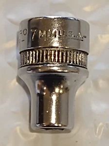 INDESTRO SUPER 46007, 3/8" DRIVE, 7MM. SOCKET, SHALLOW, 6 POINT *USA MADE* - Bild 1 von 8