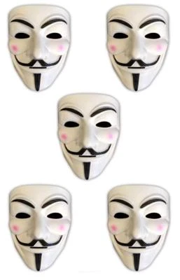5x V wie Vendetta Maske | Anonymous | Party Halloween Karneval Maske - Bild 1 von 2