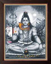Póster del Dios Hindú Imagen Impresa del Señor Shiva con Marco (30 X 23.5 X 1.5 cm)