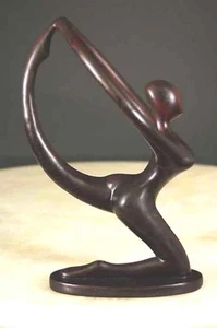 Abstract Sculpture Dance Theme Dark Bone Resin 11" - Picture 1 of 1