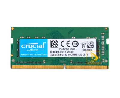 Crucial 4GB 1RX8 PC4-17000 DDR4 2133MHz Laptop 260Pin Sodimm Memory CT4G4SFS8213 - Image 1 of 4