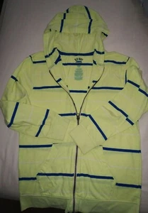 OLD NAVY Zip up Hoodie Pale Yellow with Blue Stripes Size XL 14 - 16 - Picture 1 of 1