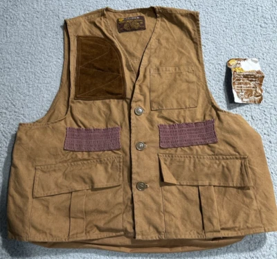 Vintage  Caliber Mens Hunting Shooting Vest Size Medium  1970s Brown - Image 1 of 4