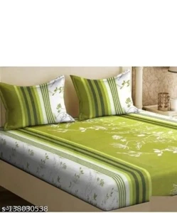 Hand Printed Bedsheet, Block Print Bedsheet With 2 Pillow Covers Flower Print - Picture 1 of 7