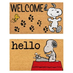 Gertmenian Peanuts Snoopy Coir Doormat - 2x3 Welcome Mat (2-Pack), Ideal for ... - Picture 1 of 9