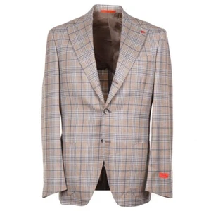 Isaia Light Brown Check Soft Wool-Cashmere-Silk Sport Coat 40R (Eu 50) NWT - Picture 1 of 11