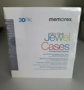 Memorex 30 PK Slim Clear Jewel Cases 30 Pack CD DVD SEALED  - Picture 1 of 5