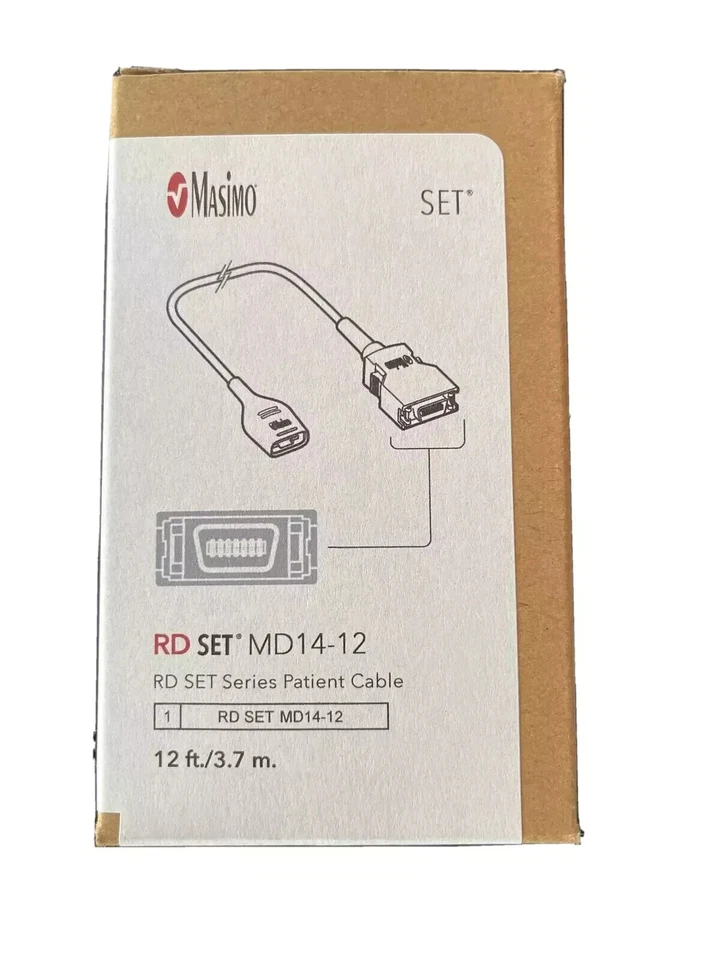 Masimo 4081 MD14-12 RD SET Series cabo paciente 12 pés/3,7 m, novo em folha - Imagem 1 de 1