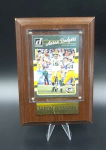 Aaron Rodgers NFL Football Card In A Wood Plaque Green Bay Packers - Picture 1 of 6