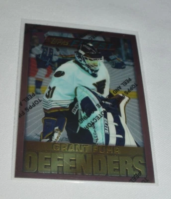 1996 TOPPS FINEST - GRANT FUHR GOALIE ST LOUIS BLUES DEFENDERS CARD # 113 - Image 1 of 4