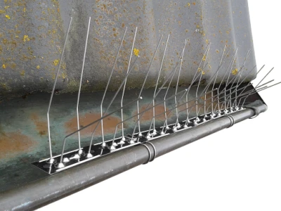 Protezione grondaia, antipiccione in acciaio inox + due clip di fissaggio - Immagine 1 di 4