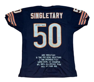 Chicago Bears Mike Singletary PSA Autograph Hall Of Fame Stats Sewn Jersey - Picture 1 of 8