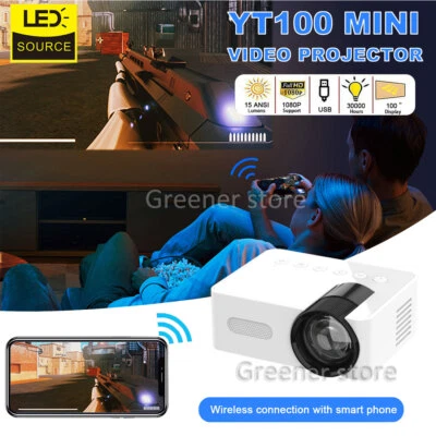 Wireless Mini Projector Mobile Video Wifi Smart Portable Home Cinema Theater - Image 1 of 4
