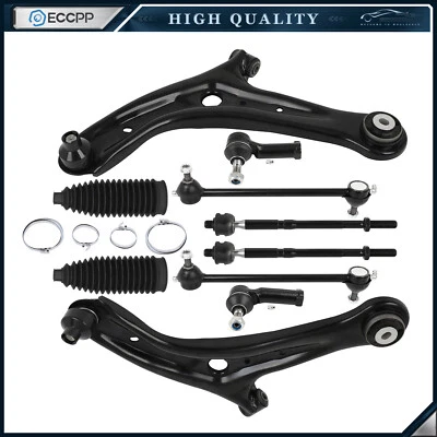 Front Control Arm & Ball Joint Tie Rod End Links Fit For 2011-2019 Ford Fiesta - Image 1 of 4
