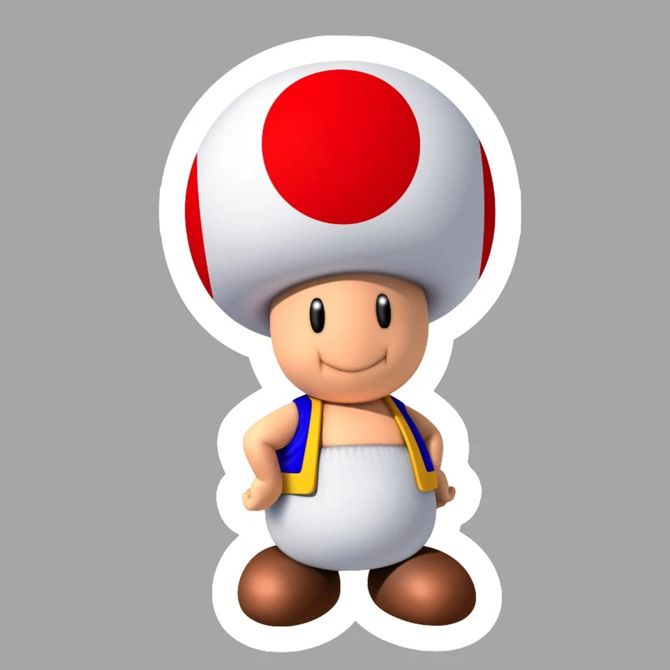 Toad, Super Mario, Nintendo, Fun Adorable Glossy Vinyl sticker, Decal - Image 1 of 1