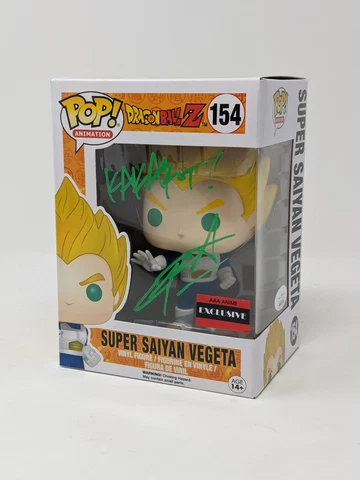 Chris Sabat Dragon Ball Z Super Saiyan Vegeta #154 Exclu Funko Pop JSA Autograph Cover
