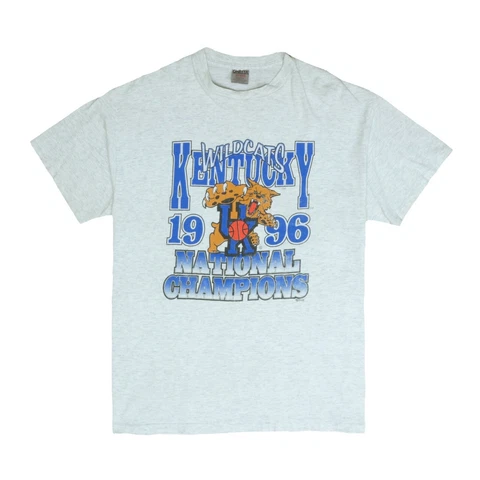 Vintage Kentucky Wildcats National Champions T-Shirt Size 2XL 1996 90s NCAA Cover