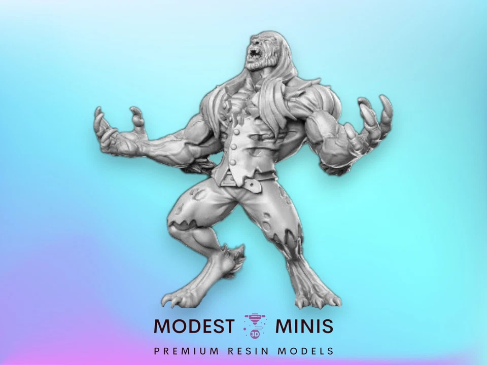 Bruce Transforming Werewolf | 32mm 28mm DnD Mini | Resina | Dungeons and Dragons Foto 1 de 1