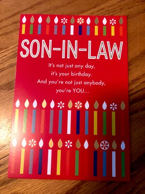 Happy Birthday Wonderful Son In Law 5”x7” Hallmark Heartline Greeting Card