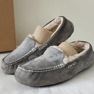 Ugg Ansley Gray Suede Slipper Shearling Lined Flats 11 - Picture 1 of 10
