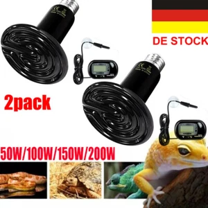 2X Wärmelampe Heizlicht Reptilien Aquarium Keramik Wärmestrahler 25W 100W - Imagen 1 de 17