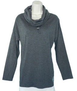 MICHAEL KORS Gray Long Sleeve Cowl Neck Logo Viscose Sweatshirt Tunic Top M, NEW - Picture 1 of 12