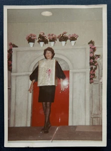 Woman Christmas Present Costume Vintage Color Photograph Kodacolor Enlargement - Picture 1 of 2