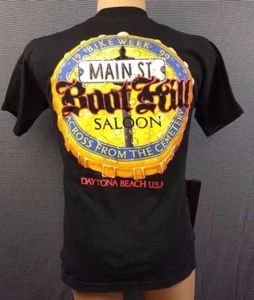 VINTAGE BOOT HILL SALOON T SHIRT BIKE WEEK 1999 HARLEY Daytona Beach, FL USA - Foto 1 di 8
