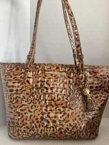 Brahmin Medium Asher Leopard Cub Melbourne Embossed Leather Satchel Tote - Bild 1 von 7