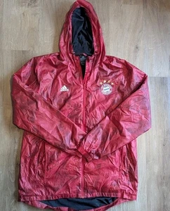 Adidas Bayern Munich Windbreaker Jacket Size Medium 2016-2017 Black/Red Lined - Picture 1 of 13