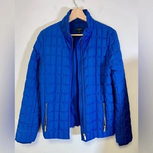 Chaqueta acolchada acolchada J.Crew en hermosa azul real preppy esquí talla mediana - Imagen 1 de 6